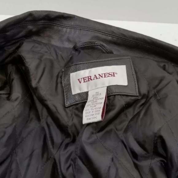 Veranesi Women's Brown large Genuine Leather Coat 18W 18 - Picture 5 of 7